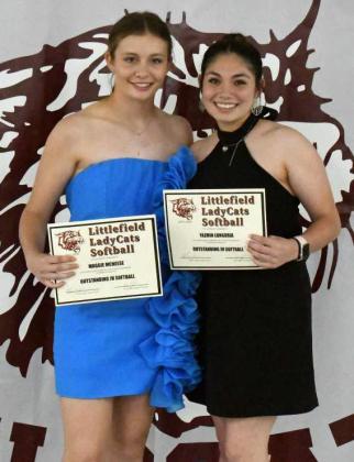 2023-2024 JV SOFTBALL AWARDS - Maggie McNeese, Co-Outstanding JV Softball Award; Yazmin Longoria, Co-Outstanding JV Softball Award. (Staff Photo by Derek Lopez)