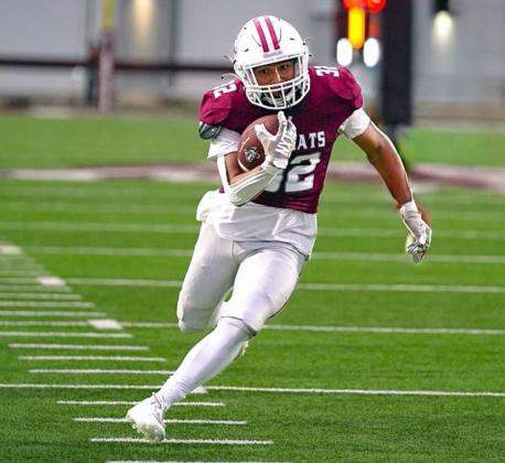 Littlefield’s Jonas Camacho gets loose in the open field looking to score, during the Wildcats’, 34-14, victory over Denver City in theie home-opener at Wildcat Stadium on Friday. (Photo Courtesy of Anastasio Ayala)