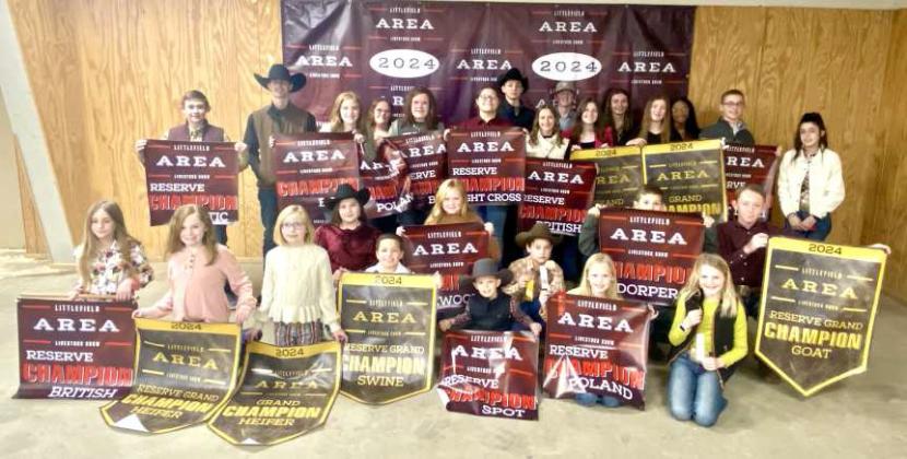 2024 Lamb County 4-H participants from the Littlefield Area Junior Livestock Show that took place Jan. 11-12th at the Lamb County Ag Center. (Submitted Photo)