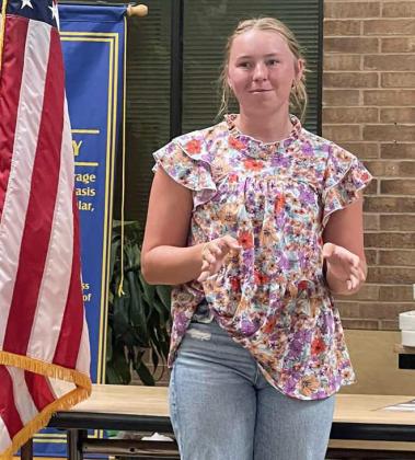 TARYN GOLDEN, senior at LHS, recently attended RYLA and provided a recap to the Rotary Club on Thursday, Aug. 3. She learned about leadership and the 4-Way Test. (Submitted Photo)