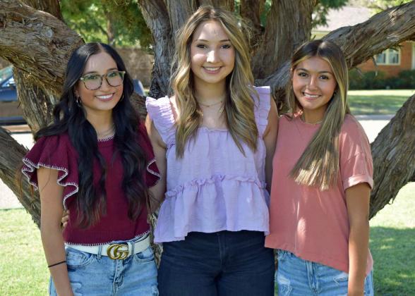 Littlefield is getting set for Homecoming next week and the 2024 Homecoming Queen Nominees are (LR): Brinley Acevedo, Marysa Saenz and Brianna Martinez. The 2024 Homecoming Queen will be announced next Friday during halftime of the Wildcat’s game against the Morton Indians. (Photo Courtesy of Trisha Nelson)