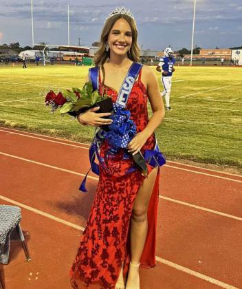 Olton senior, Adrienne Struve, was named the 2024 Homecoming Queen, during halftime of the Mustang’s football game against the Texico Wolverines on Friday night at Mustang Stadium. (Submitted Photo)