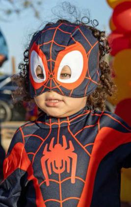 Spiderman waits his turn for treats at the Lamb Healthcare Center’s Trunk or Treat on Oct. 31. (Staff Photo by Madison Vidales)