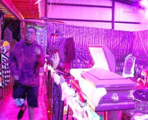 There has to be a graveyard near a Haunted House presented by the Lamb County Sheriff’s Department. Right? (Photo by Ann Reagan)