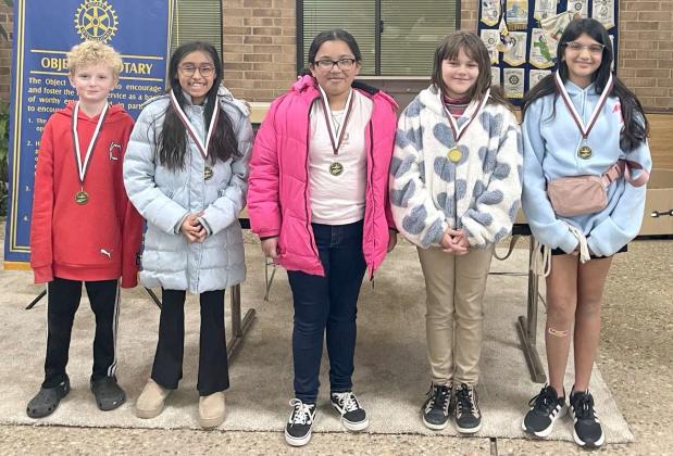 Fifth Grade Rotary Reasoners - Logan Russell, Sophia Lopez, Analee Rodriguez, Kareli Talamantes-Mendoza and Esha Bhakta. (Submitted Photo)