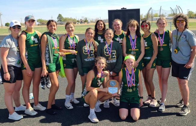 2022 AREA RUNNER-UPS – The Springlake-Earth Lady Wolverines’ varsity track team competed at the District 3 and 4 1A Area Track Meet on Wednesday where they placed second overall with 101.5 points, 1.5 points short of winning the Area Championship. Their Regional qualifiers will compete at South Plains College on April 29 th and 30 th , looking to punch their tickets to the State Track Meet in Austin, Tx. (Submitted Photo)