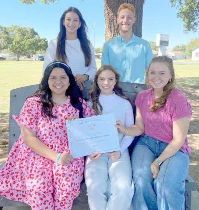 PRESIDENT’S VOLUNTEER SERVICE AWARD - The Littlefield High School Student Council has been awarded the President’s Volunteer Service Award. To qualify for this award, you must have 4,000+ hours of unpaid acts of volunteer service benefitting others. (Shown): Julie Bownds, Sam Hill, Kaylee Soria, Kennadi Hanlin and Taryn Golden. (Submitted Photo)