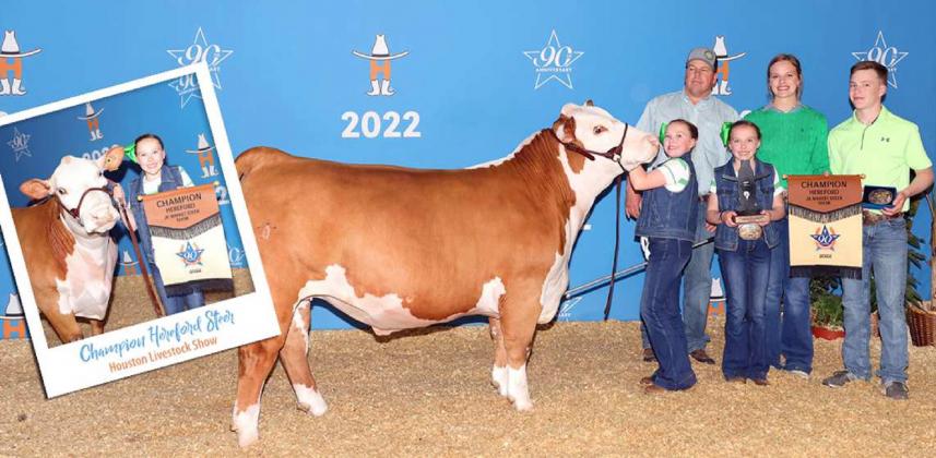 Beerwinkle Exhibits Champion Hereford Steer at the 2022 Houston Livestock Show and Rodeo