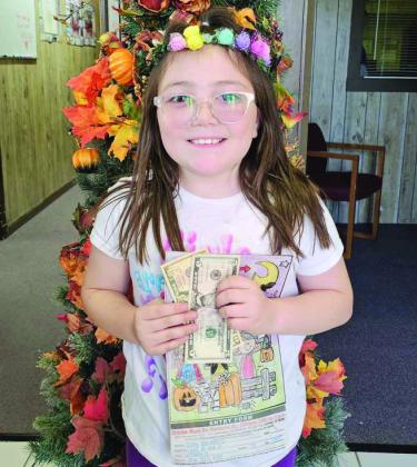 Lucy Jaramillo won second place in the Lamb County Leader-News Halloween Coloring Contest 5-7 year old division. (Staff Photo by Derek Lopez)