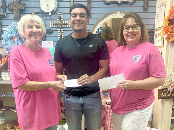Jordan Trevino received a $700 scholarship per year to SPC in nursing from the Lamb Healthcare Center Auxillary. The money was raised from the Auxillary’s bake saleS and gift shop, located inside of LHC. (Shown L-R): Diana Parker, Jordan Trevino and Lori Durham. (Submitted Photo)