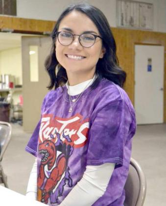 GEYAH GARZA, a Littlefield Rotary Club scholarship recipient, was a special guest at the Thursday, March 10, 2022 meeting of the club. Geyah is a May 2021, graduate of Littlefield High School, and is currently attending South Plains College, where she is majoring in chemistry and Pre-Med. She is getting her basic studies, toward becoming a physician. (Staff Photo by Joella Lovvorn)