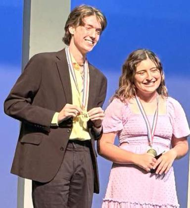The One-Act Play, team won fifth place, with Drew Lockhart, left, who won Best Performer (for the 4th consecutive contest). (Submitted Photo)