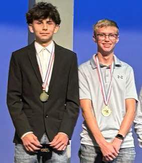 Jake Baker and Rylan Dugan won best technical crew during the UIL One-Act Play performance. (Submitted Photo)