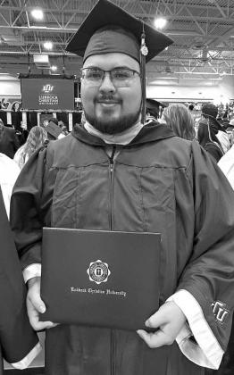 Marcus Angel Garcia, son of Jesusa Garcia and the late Marcelino Garcia Sr. of Littlefield, received his Bachelor’s degree in Biology from Lubbock Christian University on Saturday May 9, 2026. He will be attending P. A. school to continue his studies and go into the medical field. (Submitted Photo)