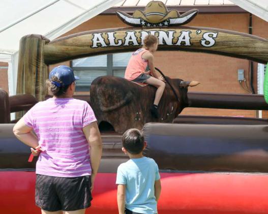 There was a mechanical bull available for the more adventurous folks at the annual Jamaica Celebration hosted by the Sacred Heart Catholic Church of Littlefield on Sunday, August 25, 2024. (Photo by Ann Reagan)