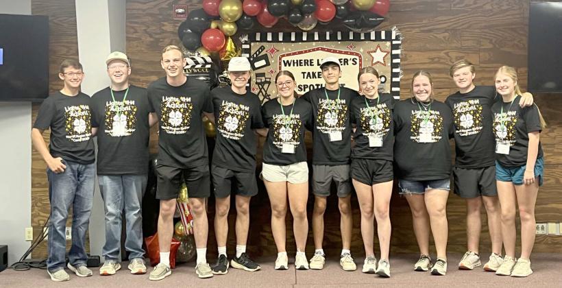 2025-2026 District 2 4-H Council: President- Ty Carr, Vice President- Mason Scott, Secretary- Spencer Acker, Delegate At-Large- Holt Hoelscher, Delegate At-Large- Avery Goss, Delegate At-Large- Jayton Ayers, Delegate At-Large- Annie Watson, Delegate At-Large- Laney Scott, Student Advisor: Mason Hart, and Student Advisor- Brynlee Edwards. (Submitted Photo)