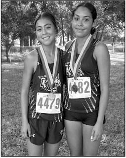 Littlefield’s Myah Castillo and Anaei Ojeda led the Lady Cats to a third place team finish at the Castleberry Invit. in Fort Worth last Friday. (Submitted Photo)