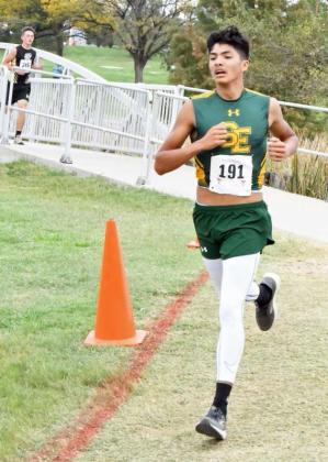 1A REGIONAL MEET - Springlake-Earth freshman, Kaylob Frietze, competed at the 1A Regional Cross Country Meet at Mae Simmons Park in Lubbock on Monday, where he finished 22nd overall, clocking a time of 19:24.9. (Staff Photo by Derek Lopez)
