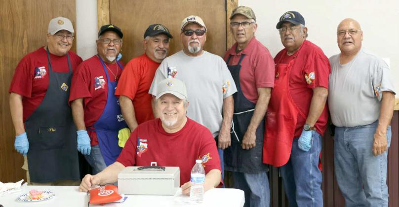 Sacred Heart Catholic Church Knights of Columbus hosted the Friday Night Fish Fry on Friday nights during the celebration of Lent. Members include Lto R: Pat Cordova Juan Flores, Jimmy Garcia, Danny Padilla, Danny Gomez, Nick Garcia, Jerry Hernandez, and in front, Ralph Cuellar. (Photo by Ann Reagan)