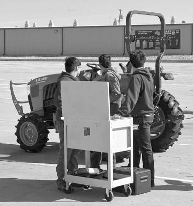 The Littlefield FFA Tractor Tech Team traveled to Tarleton on Nov. 21st and placed third out of Area 1 teams and 15th out of 27 statewide teams competing. Their scores drastically improved from the Gunter contest a couple weeks ago. They have one more competition before the Area 1 state qualifier in January. On the team is junior, JJ Gonzales, junior, Manny Garcia and senior, Jayden Kirkland. Shown are the boys competing at the Gunter contest. (Submitted Photos)