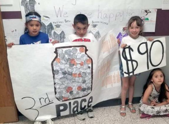 FIRST GRADE STUDENTS AT LITTLEFIELD PRIMARY - won third place in the Coins for Kids contest. They collected $90 for the Coins for Kids contest. (Submitted photo)