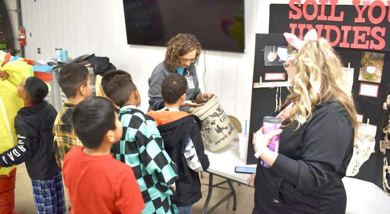 Kristie Keys- Agrilife Extension Agent Agronomy. Displayed and talked about the USDA project “Soil Your Undies”. (Submitted Photo)