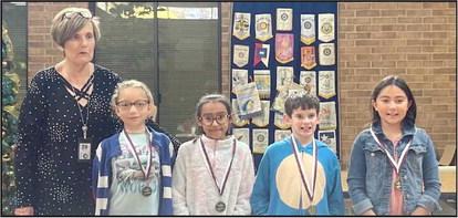 ROTARY READERS - Third Graders, Peyton Lundberg (Adkins), Stetson Turney (Johnson), Sofia Lopez (Jones), Athena Torres (Kloiber), Brian Gotcher (Miller). The awards were awarded during the Thursday, Dec. 8th Rotary Meeting at the Lamb Healthcare Center Atrium. (Submitted Photo)