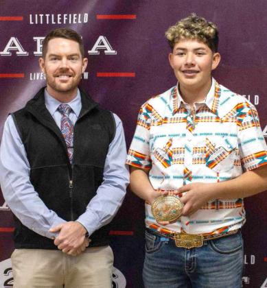 Jesus Macias of Littlefield won the Senior Goat Showmanship Award. (Photo by Madison Vidales)