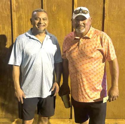 Team AR-47, Ramiro Vega and Alex Moreno were the second-place winners of the Saturday night Cornhole Tournament at the 45th Annual Olton Sandhills Celebration. (Submitted Photo)