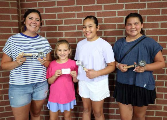 The Chris Jones Ice Cream Social took place last week at the 45th annual Olton Sandhills Celebration. They had 54 Adult Freezers at their table and 15 Little Scoopers. The winners were as follows: Candy - Ella Rejino; Fruit - Preslee Jimenez; Other - Brittany Huseman; and Little Scooper - Brinn Redwine. (Submitted Photo)