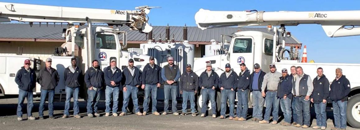 LINEMAN APPRECIATION DAY – Lamb County Electric Cooperative linemen, (L to R) are: Kendon Zahn, Mike McDaniel, Craig Johnson, Johnathan Salinas, Royce Merrifield, Matthew Thompson, Chris Love, Steven McCain, James Price, Jason Cardenas, Seth Hartley, Justin Brown, Michael Shipley, Guy Taylor, Jonas Camacho, Jody Pope, Chuck Williams, Landon Luna, and Oscar Zapata. LCEC expresses its “Thank you” to Lamb County EC’s Operations Department for your commitment, dedication, and service. (Submitted Photo)