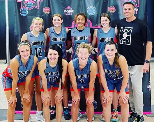 BATTLE IN THE BORO – 2022 Hoop 10 Premier went 4-1 at the Battle in the Boro Basketball Tournament in Louisville, Kentucky, last weekend. Hoop 10 Premier is coached by Jason Cooper. The team is based out of Lubbock, TX, but features to of Lamb County’s very own in Littlefield junior, Madison McNeese and Sudan junior, Stevi Lockhart. (Shown no order) Hadlee Gomez, Stevi Lockhart, Madilyn Barnes, Maddox Scroggins, Zoey McBroom, Ellie Frye, Madison McNeese, Bobbie Fouquet. (Submitted Photo)