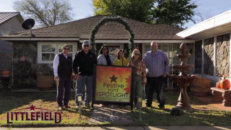 Congratulations to Mrs. Maruffo, who has been named this week’s Fall Festive Yard Spotlight recipient. Her beautiful seasonal display on West 2nd Street helps make Littlefield shine a little brighter. A big thank-you to the Littlefield Chamber of Commerce &amp;amp; Agriculture and Continental Dairy for sponsoring this program and making this recognition possible. (Submitted Photo)