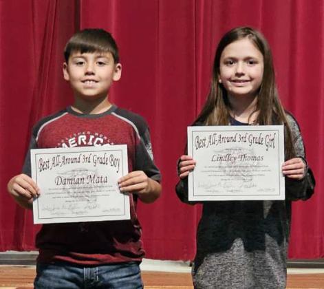Best All Around 3rd Grade Boy and Girl Damian Mata and Lindley Thomas