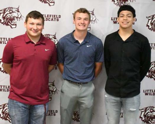 HONORABLE Mention All-District Football - Ace Acevedo, Offensive Lineman; Chip Green, Quarterback; Jeremiah Trevino, Linebacker; (Not Shown) Daniel Garcia, Defensive Back
