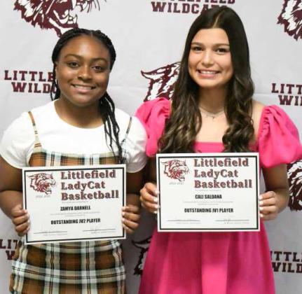 JV Girl’s Basketball Awards - Outstanding JV2 Basketball Player, Zamya Darnell and Outstanding JV1 Basketball Player, Cali Saldana
