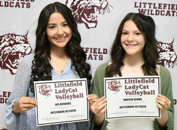 JV Volleyball Awards - Outstanding JV2 Player, Iris Hernandez and Outstanding JV1 Player, Madison Brown