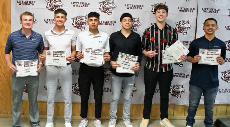 Boy’s Basketball Awards - Chip Green 1st Team All-District; Omar Martinez 1st Team All-District; Elijah Salazar 1st Team All-District; Jeremiah Trevino Team MVP and 1st Team All-District; Zeke Saenz TABC Academic All-State, Honorable Mention All-District and Fighting Heart Award; Ryan Williams District 3-3A Newcomer of the Year.