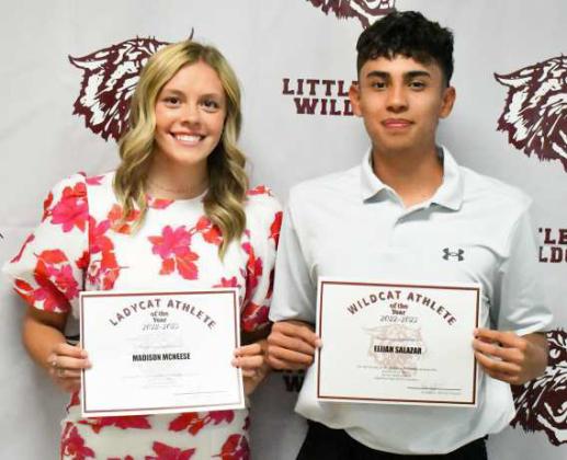 Lady Cat Athlete of the Year - Madison McNeese and Wildcat Athlete of the Year - Elijah Salazar