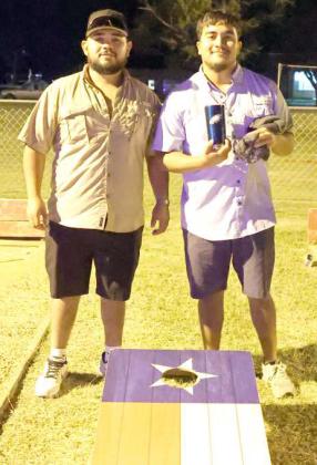 Albert Sinaloa and Aaron Garcia took second place on day 2 of the Cornhole Tournament at the 44th annual Sandhills Celebration this past weekend. (Photo by Wesley Quigley)