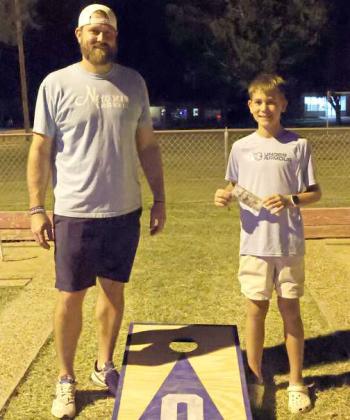 Logan and Graham Newsom took third place on day 2 of the Cornhole Tournament at the 44th annual Sandhills Celebration this past weekend. (Photo by Wesley Quigley)