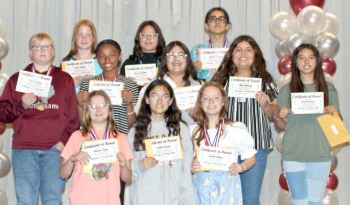 SIXTH GRADE A/B HONOR ROLL – Brenna Lowe, Erabella Hernandez, Chanel Salinas, Caleb Meiwes, London Taylor, Nayeli Mata, Ellinie Dabrowski, Anali Jasso, Rylee Miller, Anissa Gonzalez and Jacob Fuentes. (Submitted Photo)