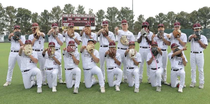 2023 LITTLEFIELD WILDCATS -The 2023 Littlefield Wildcats Baseball team is coached by Mitch McNeese, Nathan McKinnon, Jett Hartley and Blake Green. (Back L-R): Gabe Villanueva, Major McNeese, Braden Redman, Adam MacDonald, Elijah Salazar, Sam Hill, Brenden Bowman, Ja’Den Williams, Chip Green and Armando Ramon. (Front L-R): Jacob Kirkland, Jaden Kirkland, Ian Mendez, Marquis Rosemond, Isaiah Rodriguez, Gabe Montalvo, Markus Rosales and Xavier Champion. (Photo by Pam Bownds)