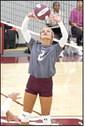 Littlefield’s Cobi Saldana sets a ball up in the air looking to set up an attack, during the first set of the Lady’Cat’s season-opening win over Dimmitt at Wildcat Gym. (Staff Photo by Derek Lopez)