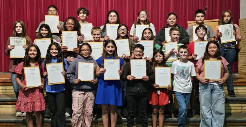 Fifth Grade AB Honor Roll – Emma Aguilar, Charlotte Bauer, Esha Bhakta, Henry Brantley, Cade Cantu, Julian Chavez, Mikenna Cristan, Promise Davis, Emma Elizondo, Eileen Garcia, Graceson Golden, Crystal Gutierrez, Peyton Lundberg, Edwardo Nunez, Aubreyella Payan, Randall Perry, Mikaela Rico, Analee Rodriguez, Isabela Saenz, Natalia Salas, Natalie Villanueva, and Johnnie Williams.