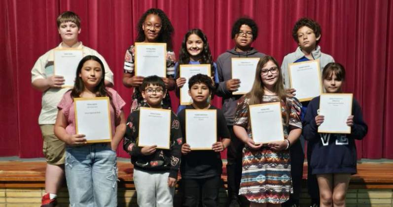 Fifth Grade Most Improved Students – Dylan Taylor, Eileen Garcia, Robby Spencer, Promise Davis, Joshua Trevino, Emma Elizondo, BraydenAleman, Rainey Hays, Kayden Rodriquez, and Kareli Talamantes-Mendoza.