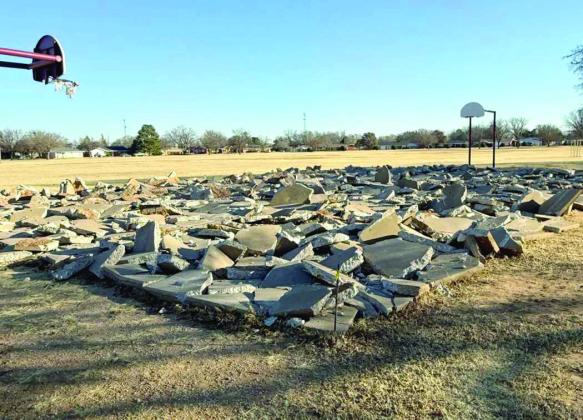 Work is currently underway on the Crescent Park basketball court! The City of Littlefield is asking that for everyone’s safety, residents please avoid the area until construction is complete. The City is excited to get the new court finished and can’t wait for some warmer weather so everyone can get out and enjoy it. (Submitted Photo)