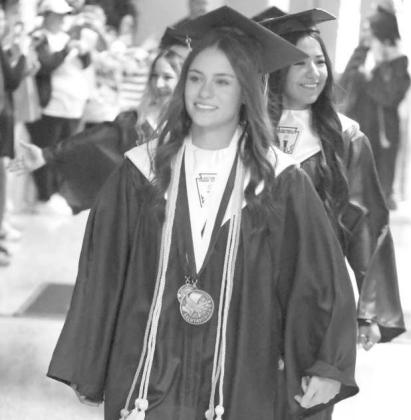 The Littlefield Senior Class of 2026 walked through the halls of each campus on Wednesday morning for the annual Senior Walk. Shown are several seniors walking through the halls of the Junior High Campus. (Staff Photos by Derek Lopez)