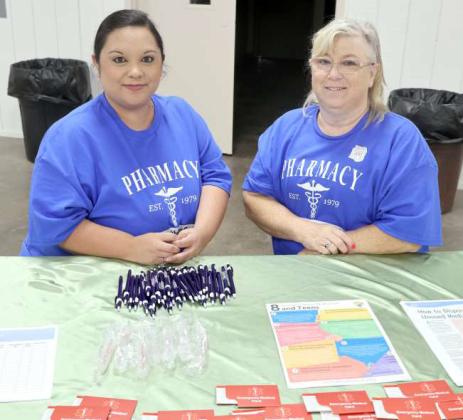 The Lamb Healthcare Center Pharmacy personnel was on had to give out medication cards and other useful information about handling medications at home and services offered by the hospital pharmacy at the LHC Health Fair at the Lamb County Ag Center in Littlefield on Saturday, August 24, 2024. (Photo by Ann Reagan)