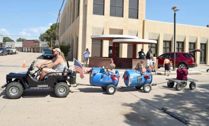 ThisTot Train was entered by Littlefield Tire and Service in the Flatland Music Festival parade downtown Littlefield, Tx. on Saturday, July 15, 2023. (Photo by Ann Reagan)
